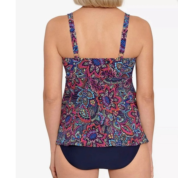 NWT Swim Solutions Womens Floral Tummy Control Tankini Swimsuit - Picture 9 of 9